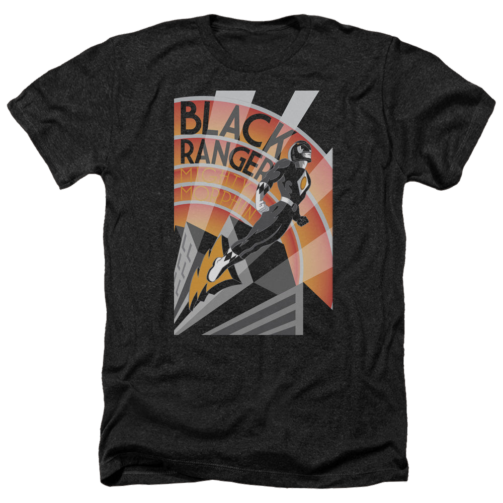 Mighty Morphin Power Rangers Black Ranger Deco - Men's Heather T-Shirt Men's Heather T-Shirt Power Rangers   