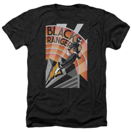 Mighty Morphin Power Rangers Black Ranger Deco - Men's Heather T-Shirt Men's Heather T-Shirt Power Rangers   