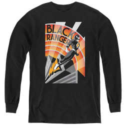 Mighty Morphin Power Rangers Black Ranger Deco - Youth Long Sleeve T-Shirt Youth Long Sleeve T-Shirt Power Rangers   