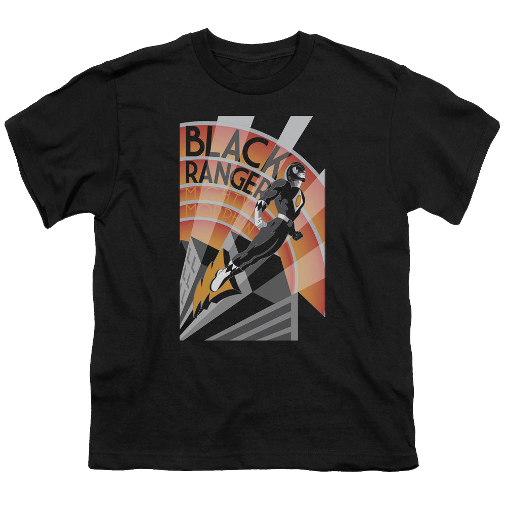 Mighty Morphin Power Rangers Black Ranger Deco - Youth T-Shirt Youth T-Shirt (Ages 8-12) Power Rangers   