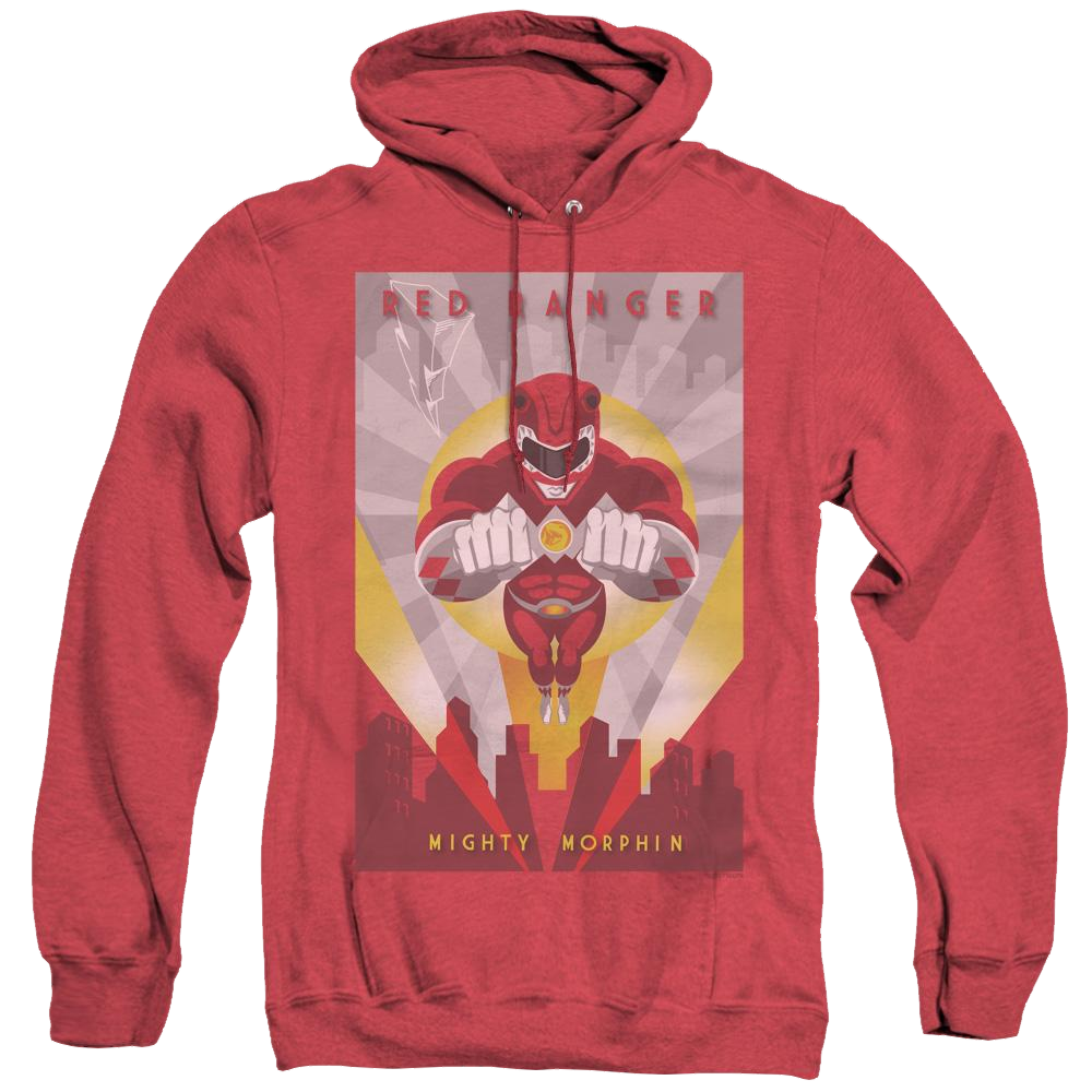 Mighty Morphin Power Rangers Red Deco - Heather Pullover Hoodie Heather Pullover Hoodie Power Rangers   
