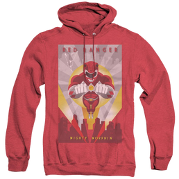 Mighty Morphin Power Rangers Red Deco - Heather Pullover Hoodie Heather Pullover Hoodie Power Rangers   