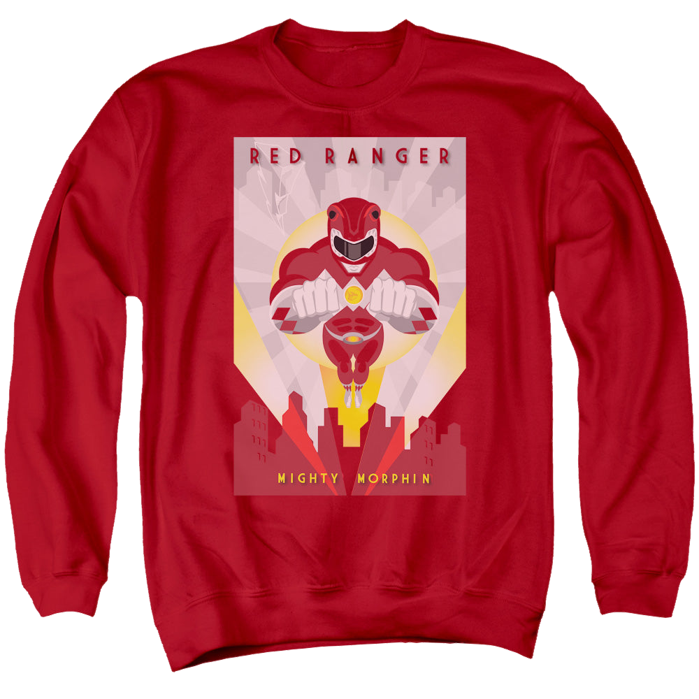 Mighty Morphin Power Rangers Red Deco - Men's Crewneck Sweatshirt Men's Crewneck Sweatshirt Power Rangers   