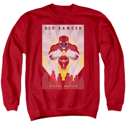 Mighty Morphin Power Rangers Red Deco - Men's Crewneck Sweatshirt Men's Crewneck Sweatshirt Power Rangers   