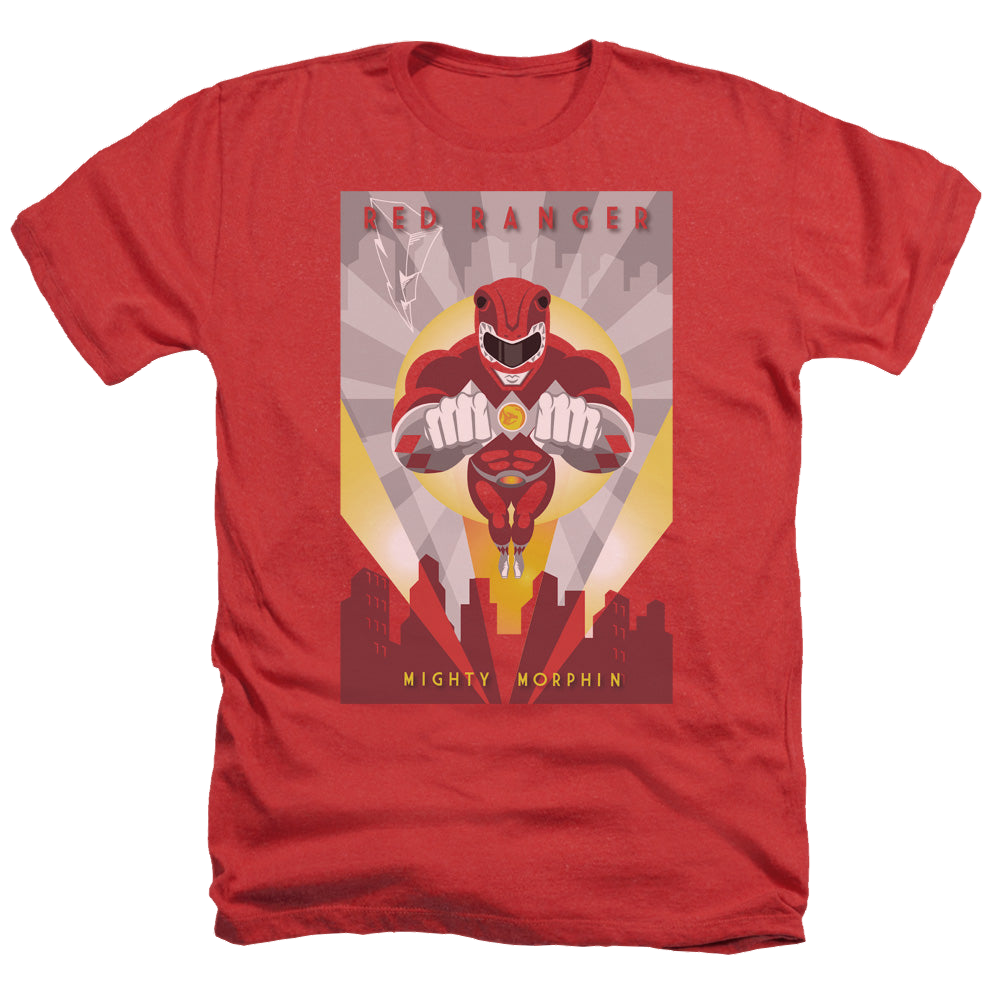 Mighty Morphin Power Rangers Red Deco - Men's Heather T-Shirt Men's Heather T-Shirt Power Rangers   