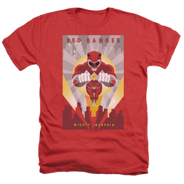 Mighty Morphin Power Rangers Red Deco - Men's Heather T-Shirt Men's Heather T-Shirt Power Rangers   
