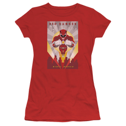 Mighty Morphin Power Rangers Red Deco - Juniors T-Shirt Juniors T-Shirt Power Rangers   