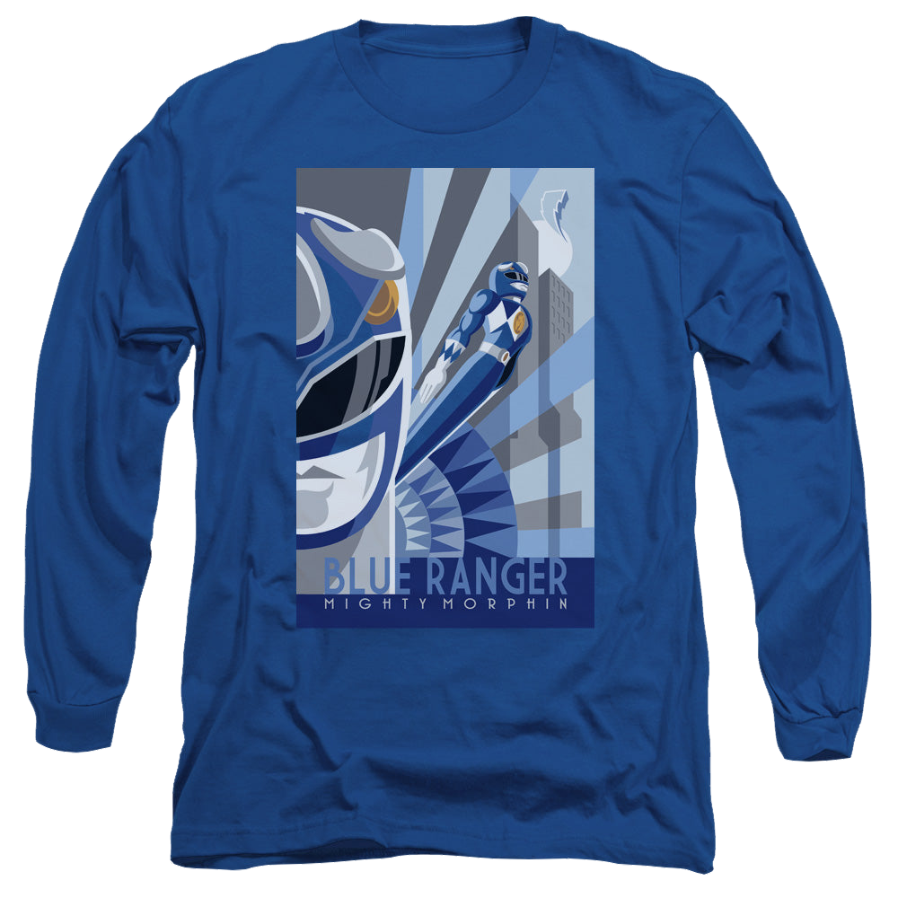 Mighty Morphin Power Rangers Blue Ranger Deco - Men's Long Sleeve T-Shirt Men's Long Sleeve T-Shirt Power Rangers   