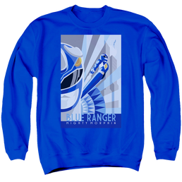 Mighty Morphin Power Rangers Blue Ranger Deco - Men's Crewneck Sweatshirt Men's Crewneck Sweatshirt Power Rangers   