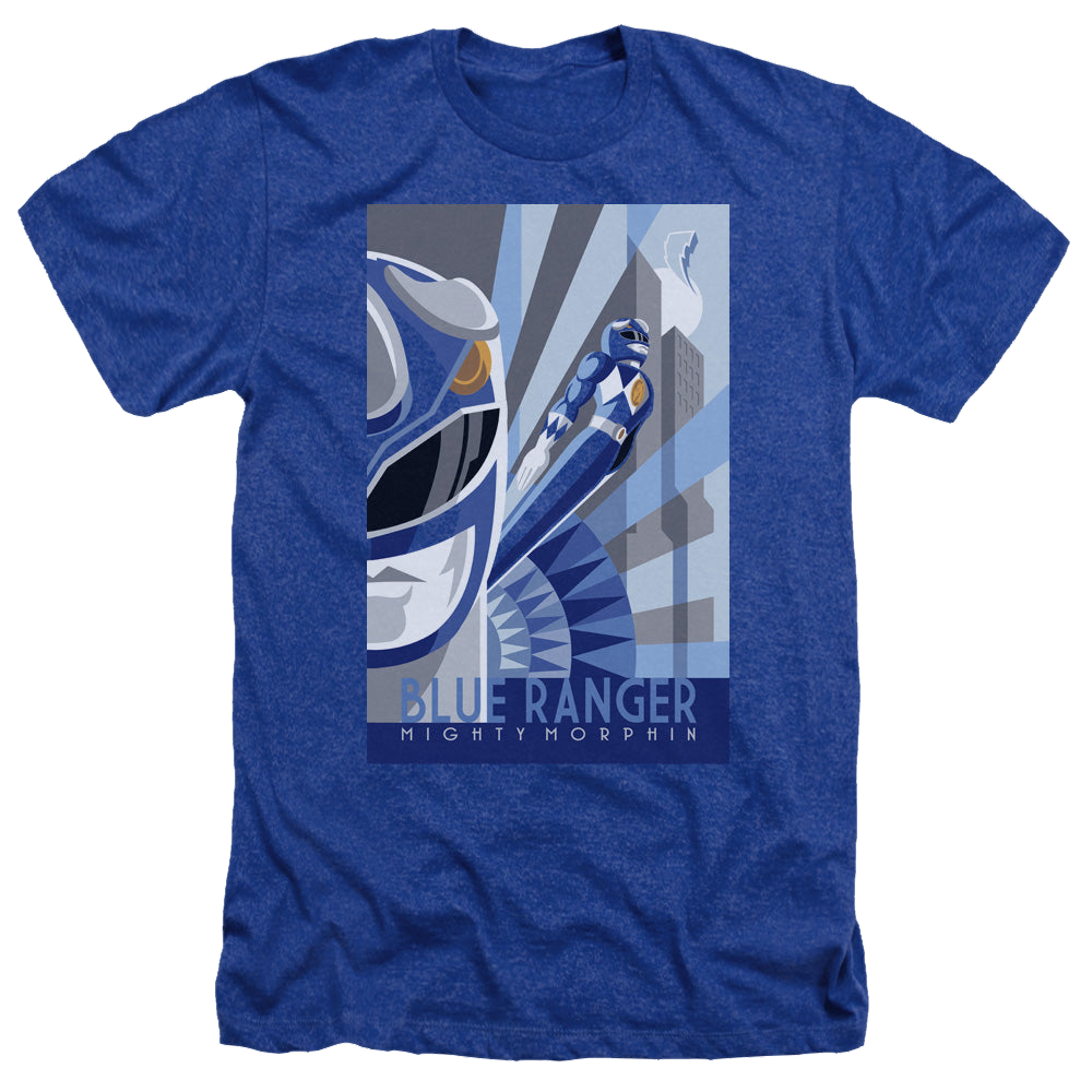 Mighty Morphin Power Rangers Blue Ranger Deco - Men's Heather T-Shirt Men's Heather T-Shirt Power Rangers   