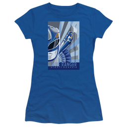 Mighty Morphin Power Rangers Blue Ranger Deco - Juniors T-Shirt Juniors T-Shirt Power Rangers   