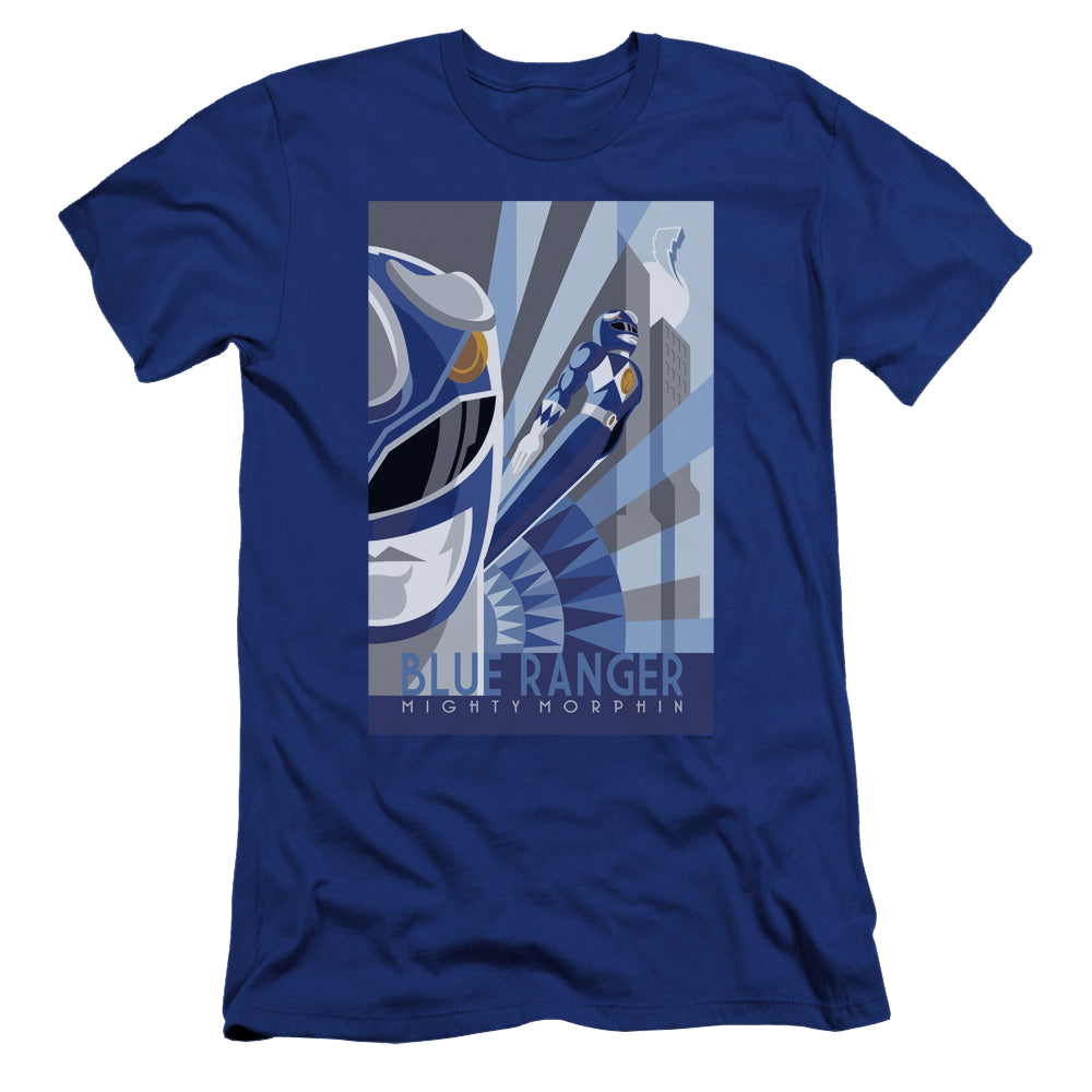 Mighty Morphin Power Rangers Blue Ranger Deco - Men's Premium Slim Fit T-Shirt Men's Premium Slim Fit T-Shirt Power Rangers   