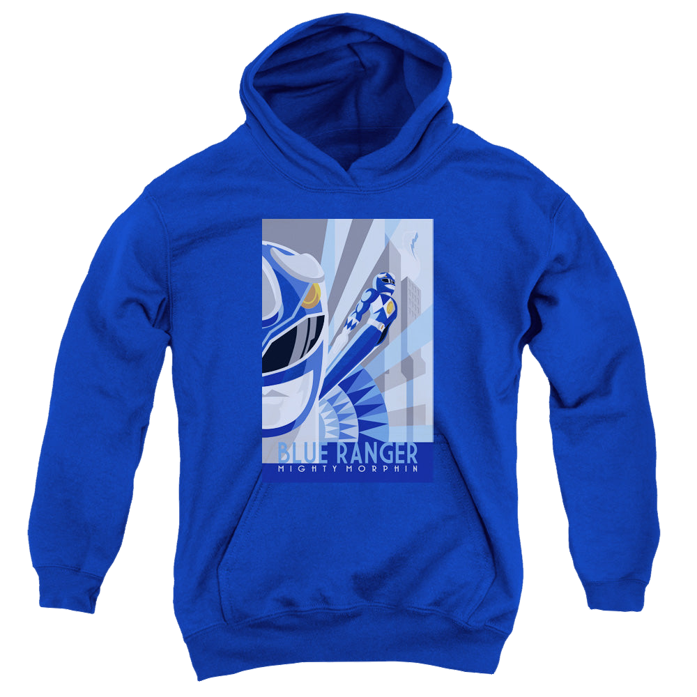 Mighty Morphin Power Rangers Blue Ranger Deco - Youth Hoodie Youth Hoodie (Ages 8-12) Power Rangers   