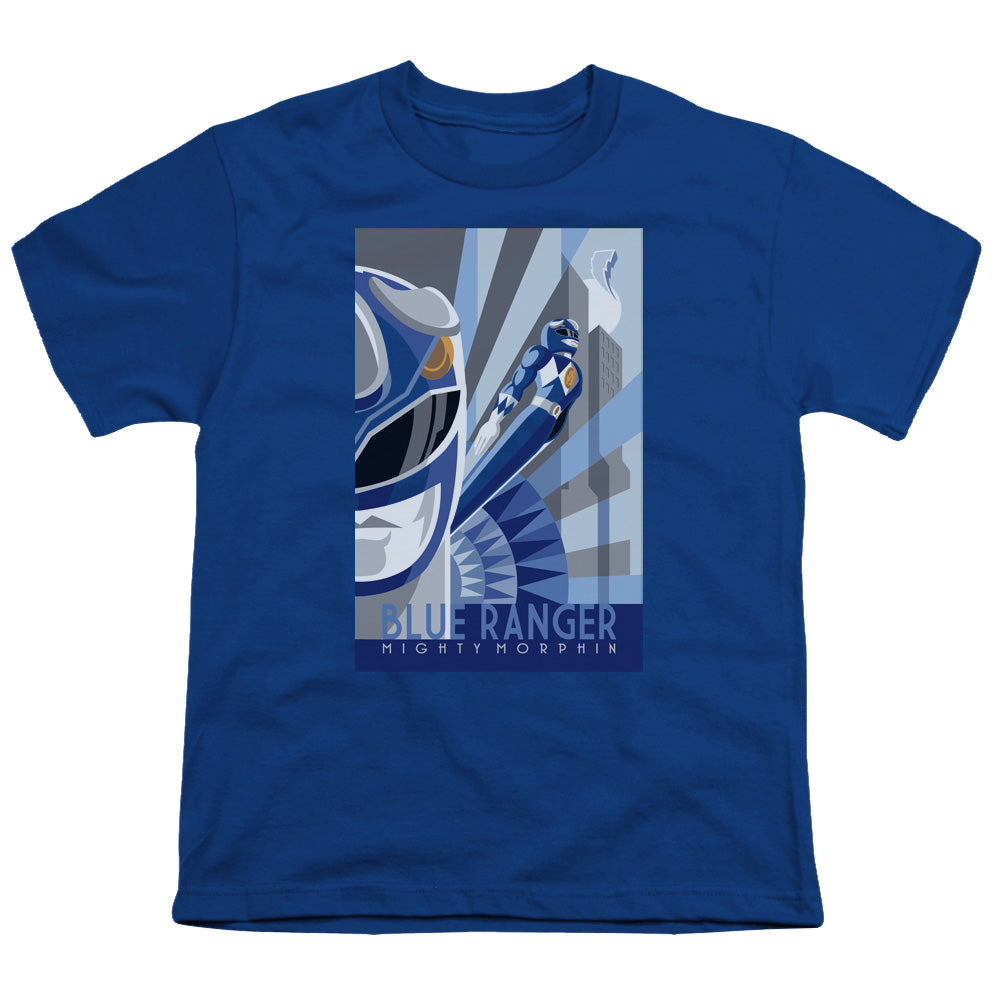 Mighty Morphin Power Rangers Blue Ranger Deco - Youth T-Shirt Youth T-Shirt (Ages 8-12) Power Rangers   