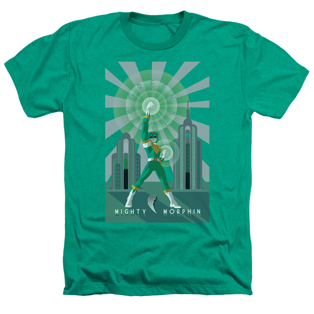 Mighty Morphin Power Rangers Green Ranger Deco - Men's Heather T-Shirt Men's Heather T-Shirt Power Rangers   