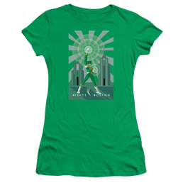 Mighty Morphin Power Rangers Green Ranger Deco - Juniors T-Shirt Juniors T-Shirt Power Rangers   