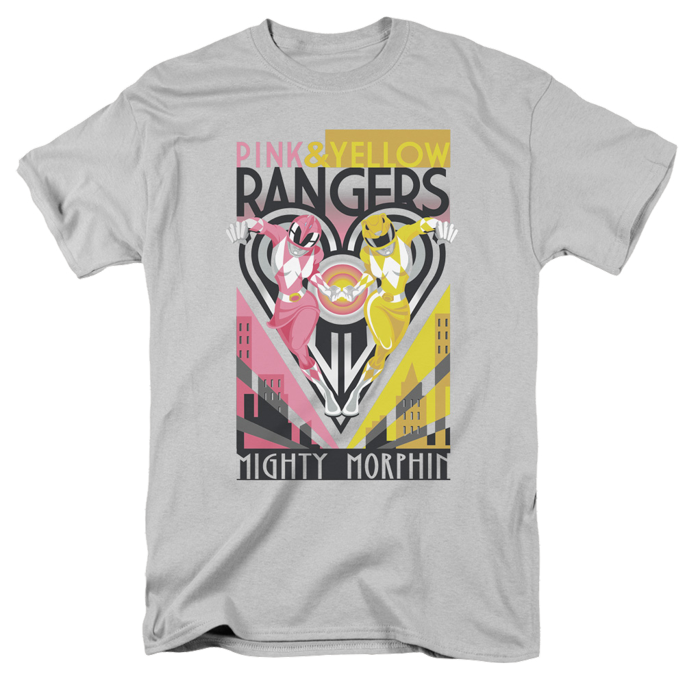 Mighty Morphin Power Rangers Pink & Yellow Deco - Men's Regular Fit T-Shirt Men's Regular Fit T-Shirt Power Rangers   