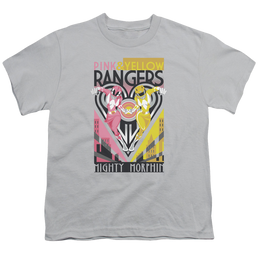 Mighty Morphin Power Rangers Pink & Yellow Deco - Youth T-Shirt Youth T-Shirt (Ages 8-12) Power Rangers   