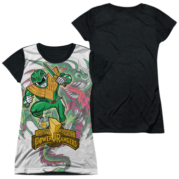 Mighty Morphin Power Rangers Dragon Power - Juniors Black Back T-Shirt Juniors Black Back T-Shirt Power Rangers   