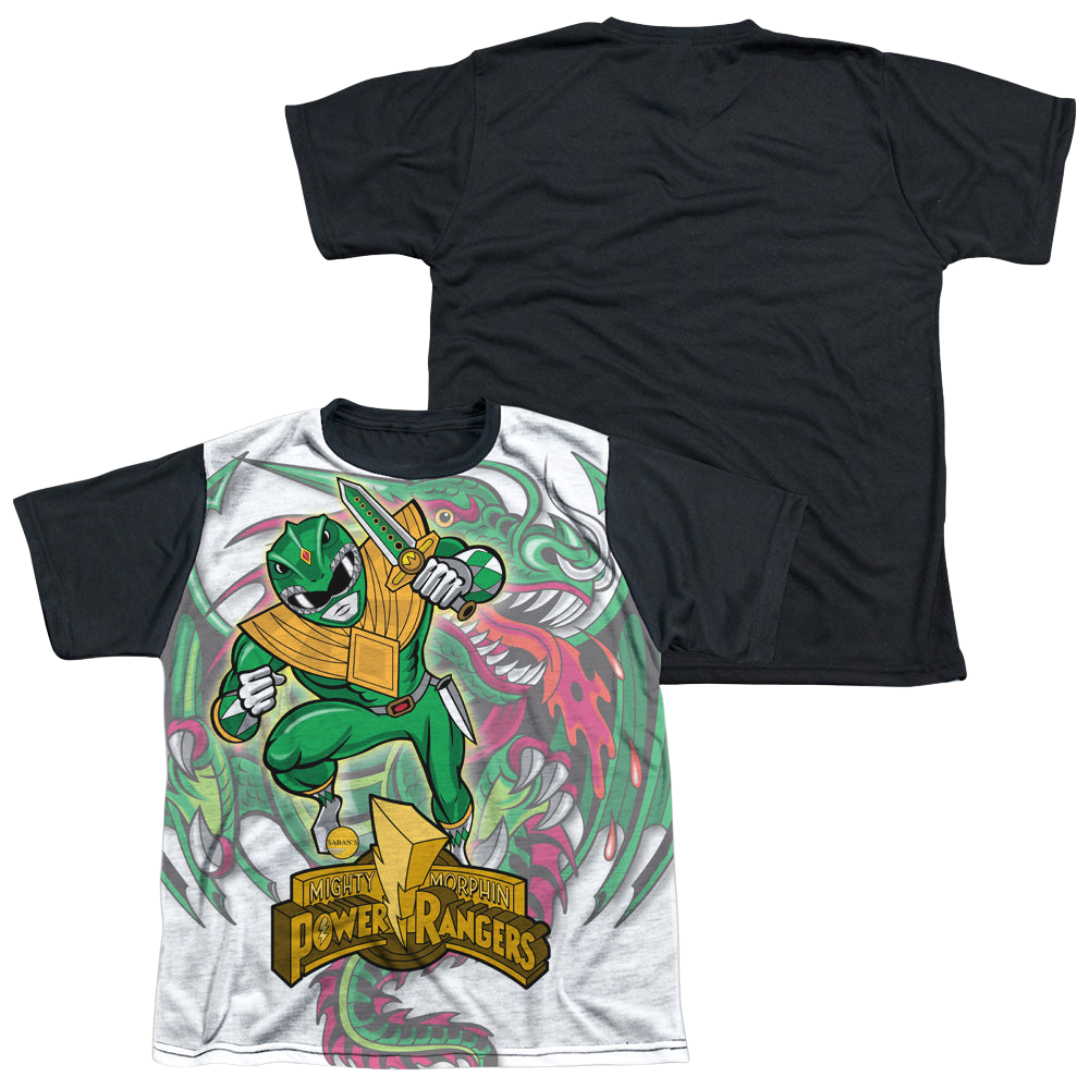 Mighty Morphin Power Rangers Dragon Power - Youth Black Back T-Shirt Youth Black Back T-Shirt (Ages 8-12) Power Rangers   