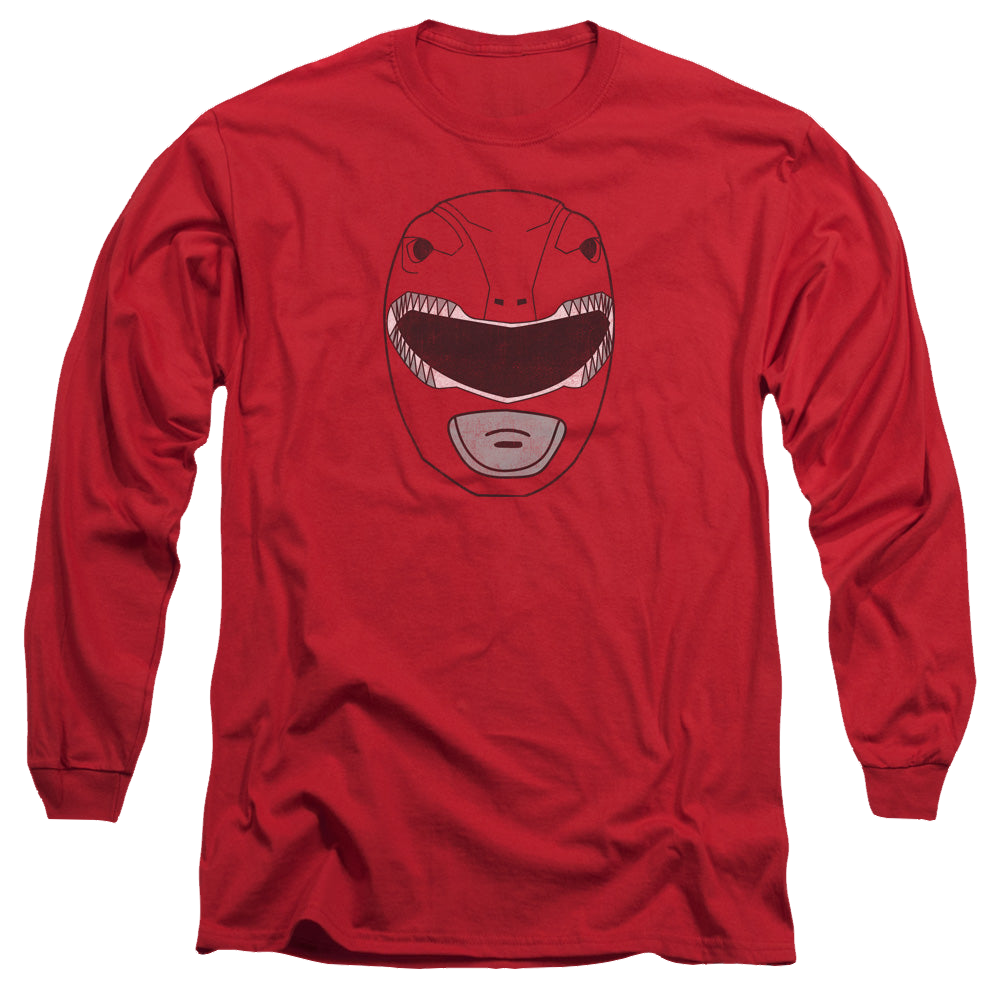 Mighty Morphin Power Rangers Red Ranger Mask - Men's Long Sleeve T-Shirt Men's Long Sleeve T-Shirt Power Rangers   