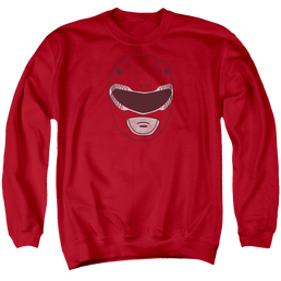 Mighty Morphin Power Rangers Red Ranger Mask - Men's Crewneck Sweatshirt Men's Crewneck Sweatshirt Power Rangers   