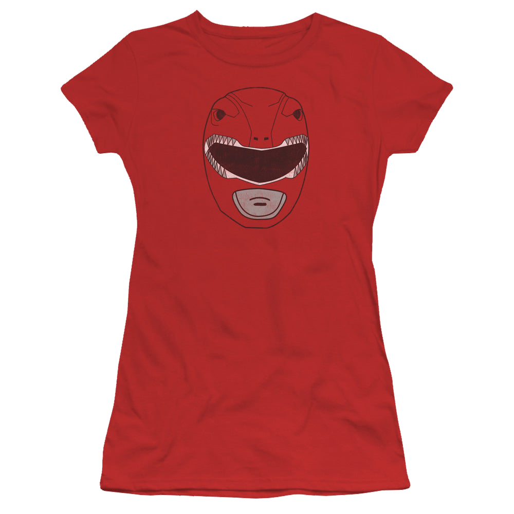 Mighty Morphin Power Rangers Red Ranger Mask - Juniors T-Shirt Juniors T-Shirt Power Rangers   