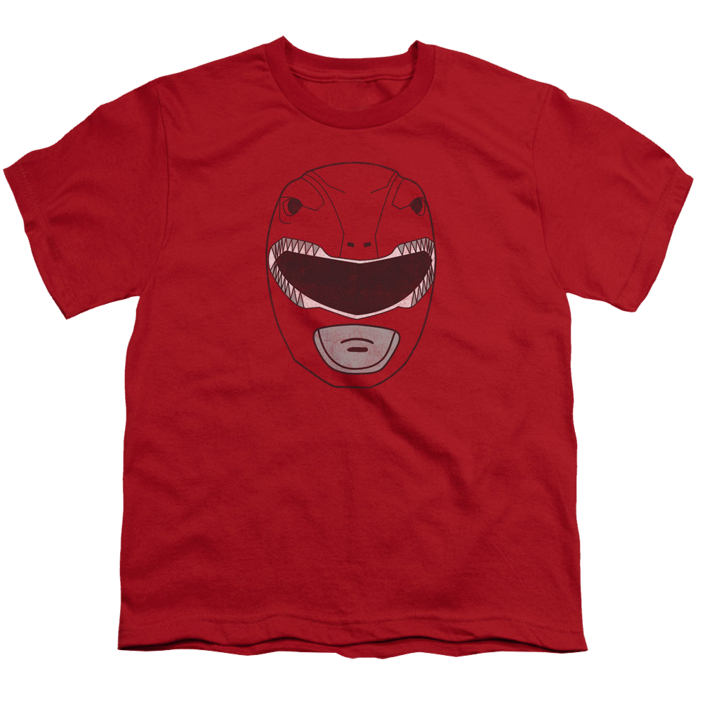 Mighty Morphin Power Rangers Red Ranger Mask - Youth T-Shirt Youth T-Shirt (Ages 8-12) Power Rangers   