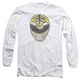 Mighty Morphin Power Rangers White Ranger Mask - Men's Long Sleeve T-Shirt Men's Long Sleeve T-Shirt Power Rangers   
