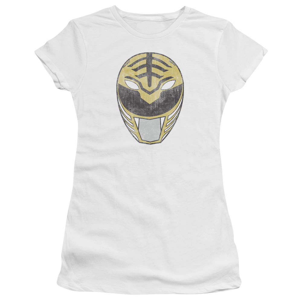 Mighty Morphin Power Rangers White Ranger Mask - Juniors T-Shirt Juniors T-Shirt Power Rangers   