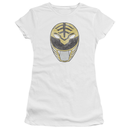 Mighty Morphin Power Rangers White Ranger Mask - Juniors T-Shirt Juniors T-Shirt Power Rangers   