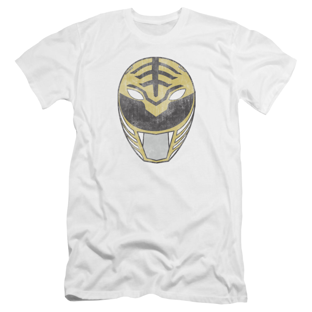 Mighty Morphin Power Rangers White Ranger Mask - Men's Premium Slim Fit T-Shirt Men's Premium Slim Fit T-Shirt Power Rangers   