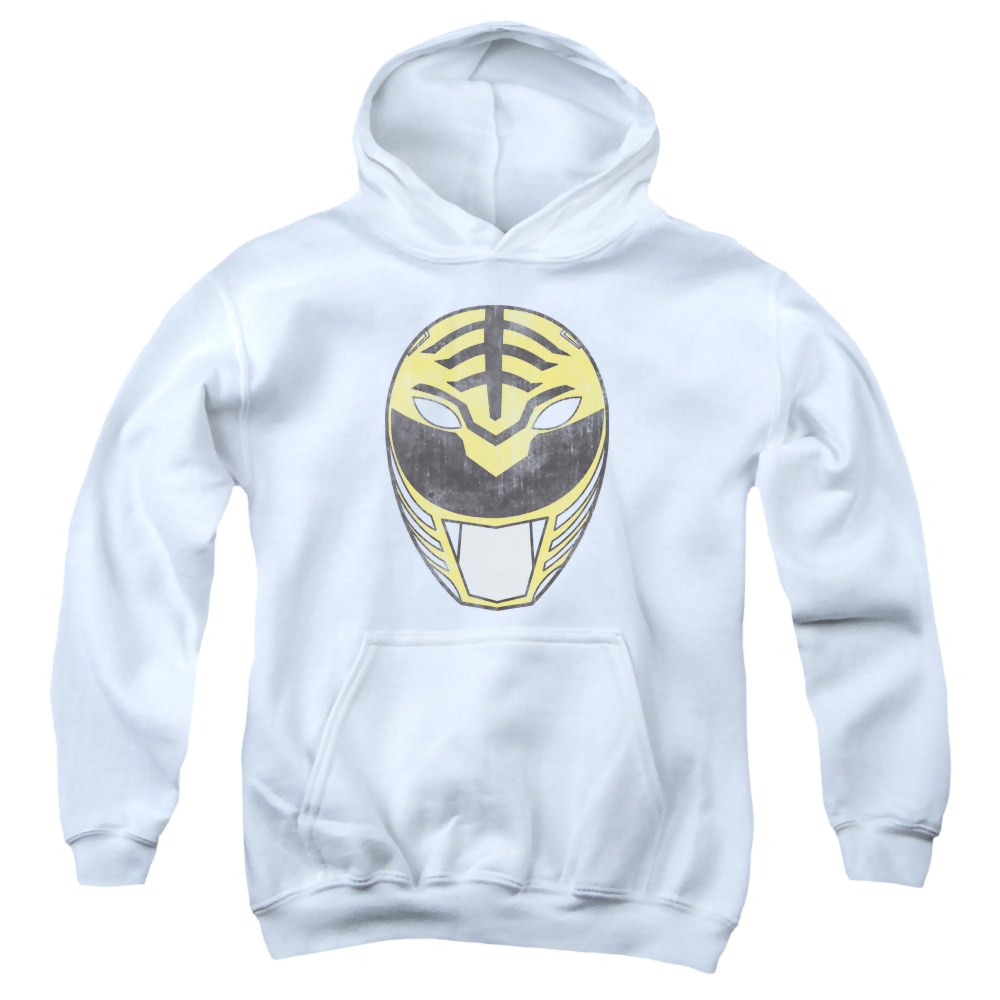 Mighty Morphin Power Rangers White Ranger Mask - Youth Hoodie Youth Hoodie (Ages 8-12) Power Rangers   