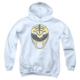 Mighty Morphin Power Rangers White Ranger Mask - Youth Hoodie Youth Hoodie (Ages 8-12) Power Rangers   