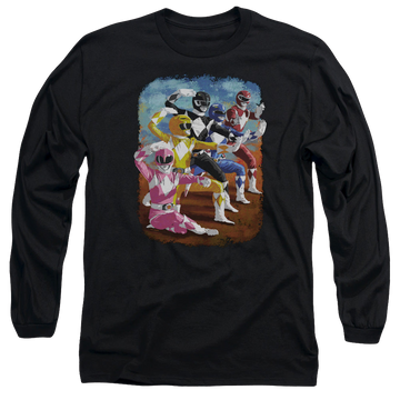 Mighty Morphin Power Rangers Impressionist Rangers - Men's Long Sleeve T-Shirt Men's Long Sleeve T-Shirt Power Rangers   