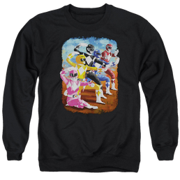 Mighty Morphin Power Rangers Impressionist Rangers - Men's Crewneck Sweatshirt Men's Crewneck Sweatshirt Power Rangers   
