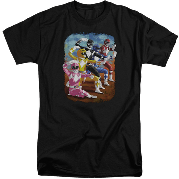 Mighty Morphin Power Rangers Impressionist Rangers - Men's Tall Fit T-Shirt Men's Tall Fit T-Shirt Power Rangers   