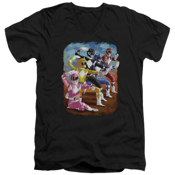 Mighty Morphin Power Rangers Impressionist Rangers - Men's V-Neck T-Shirt Men's V-Neck T-Shirt Power Rangers   