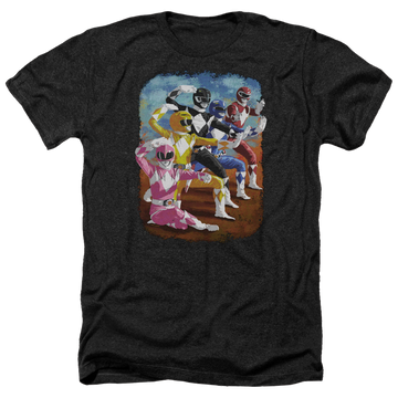 Mighty Morphin Power Rangers Impressionist Rangers - Men's Heather T-Shirt Men's Heather T-Shirt Power Rangers   