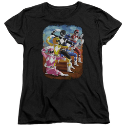 Mighty Morphin Power Rangers Impressionist Rangers - Women's T-Shirt Women's T-Shirt Power Rangers   