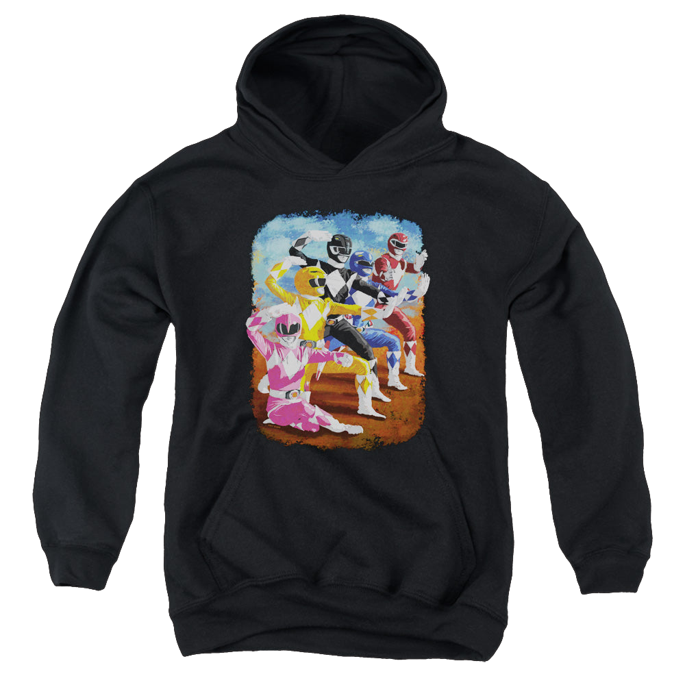 Mighty Morphin Power Rangers Impressionist Rangers - Youth Hoodie Youth Hoodie (Ages 8-12) Power Rangers   