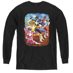 Mighty Morphin Power Rangers Impressionist Rangers - Youth Long Sleeve T-Shirt Youth Long Sleeve T-Shirt Power Rangers   