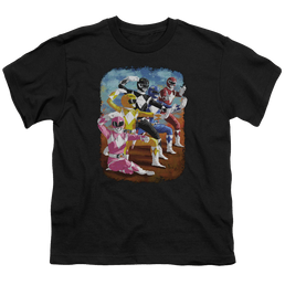Mighty Morphin Power Rangers Impressionist Rangers - Youth T-Shirt Youth T-Shirt (Ages 8-12) Power Rangers   