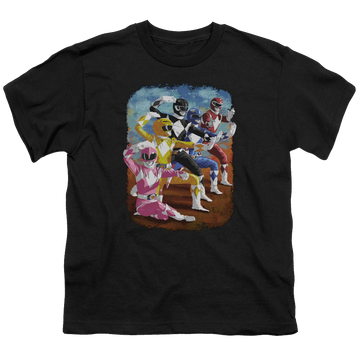 Mighty Morphin Power Rangers Impressionist Rangers - Youth T-Shirt Youth T-Shirt (Ages 8-12) Power Rangers   