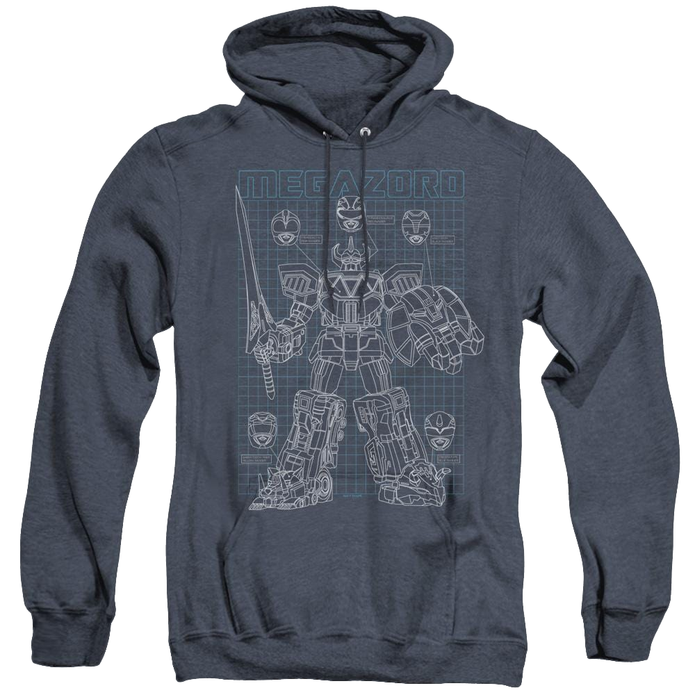Mighty Morphin Power Rangers Mega Plans - Heather Pullover Hoodie Heather Pullover Hoodie Power Rangers   