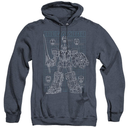 Mighty Morphin Power Rangers Mega Plans - Heather Pullover Hoodie Heather Pullover Hoodie Power Rangers   