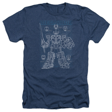 Mighty Morphin Power Rangers Mega Plans - Men's Heather T-Shirt Men's Heather T-Shirt Power Rangers   