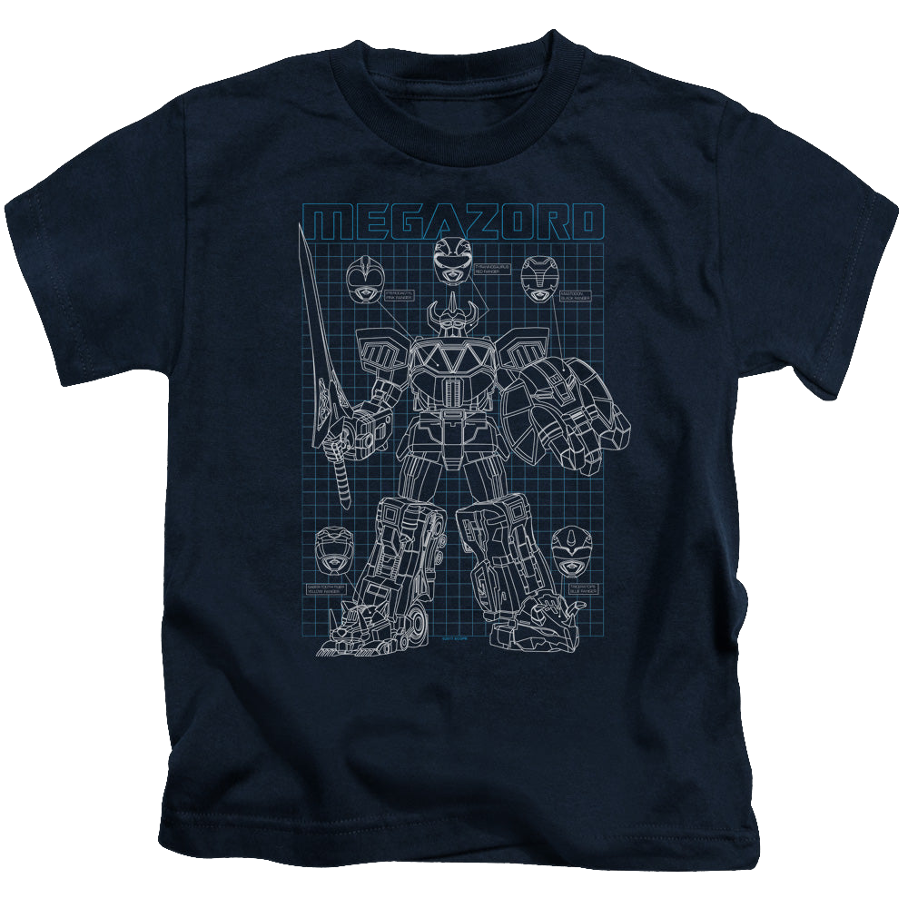 Mighty Morphin Power Rangers Mega Plans - Kid's T-Shirt Kid's T-Shirt (Ages 4-7) Power Rangers   