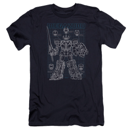 Mighty Morphin Power Rangers Mega Plans - Men's Premium Slim Fit T-Shirt Men's Premium Slim Fit T-Shirt Power Rangers   