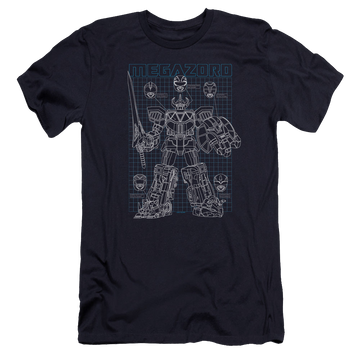 Mighty Morphin Power Rangers Mega Plans - Men's Premium Slim Fit T-Shirt Men's Premium Slim Fit T-Shirt Power Rangers   